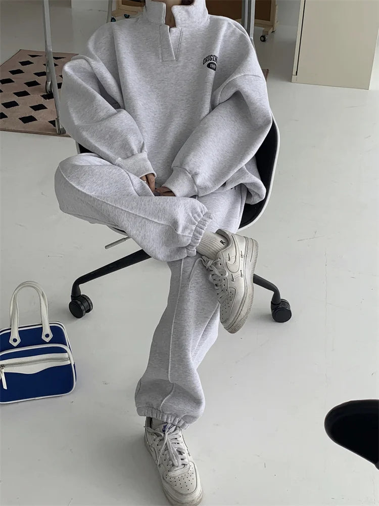 Cotton Sweatshirt Suit Oversized Set