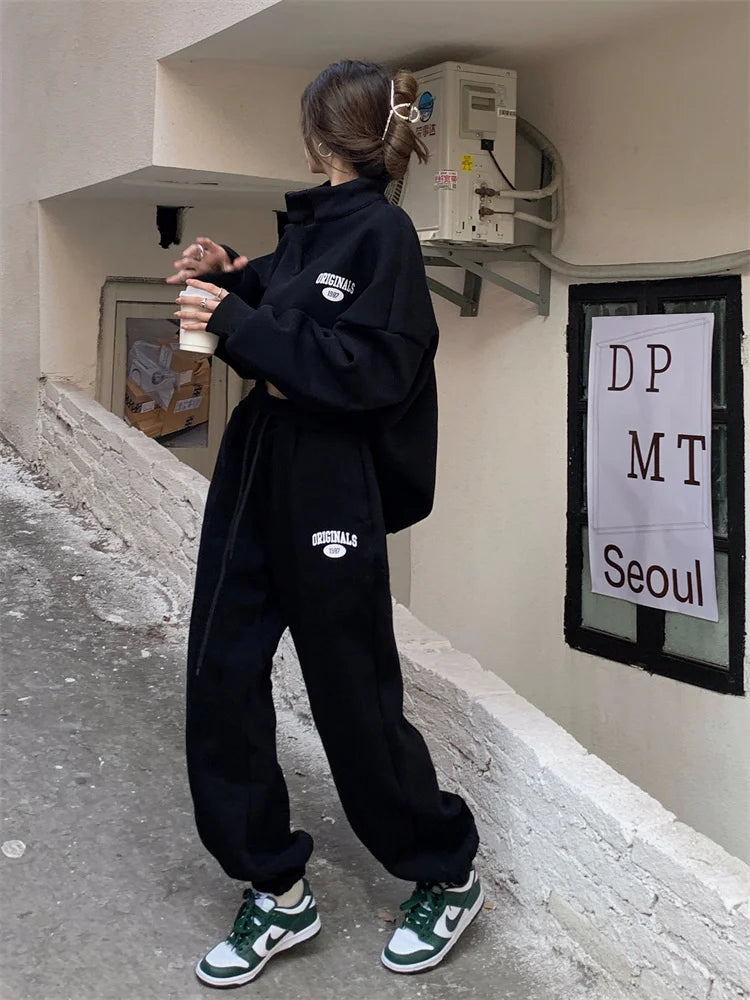 Cotton Sweatshirt Suit Oversized Set