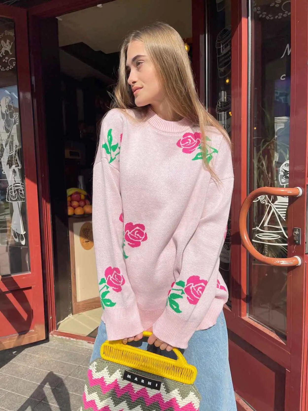 Flower Print Sweater