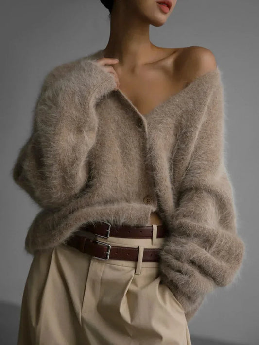 Vintage Mink-Style Cardigan